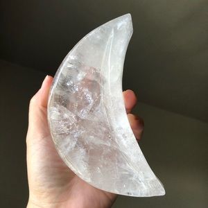 Clear Quartz Crystal Moon Shape Bowl